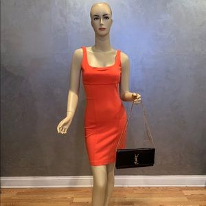 Peach Diane Von Furstenberg flirty mini dress.